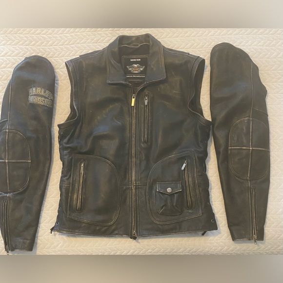 Genuine Harley Davidson Panhead II leather jacket - convertible - Picture 4 of 13